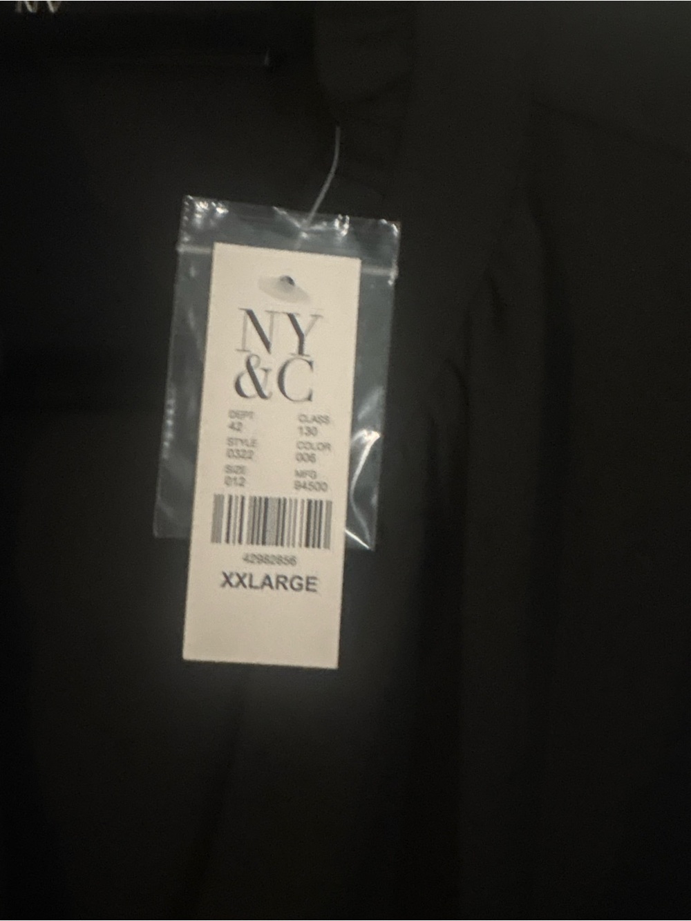 Black Ruffle Sleeve Button-Down Shirt, XXL - Picture 2 of 2